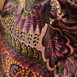 Beautiful Velvet Burn Out Scarf Floral Paisley Pink Purple Fringed